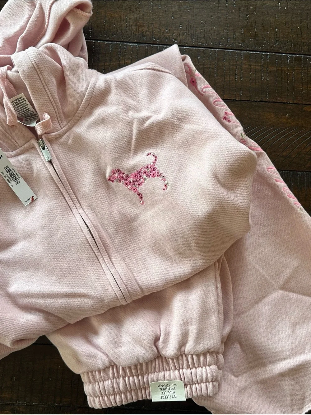 PINK Victoria's Secret Light Pink Hoodie & Joggers Set